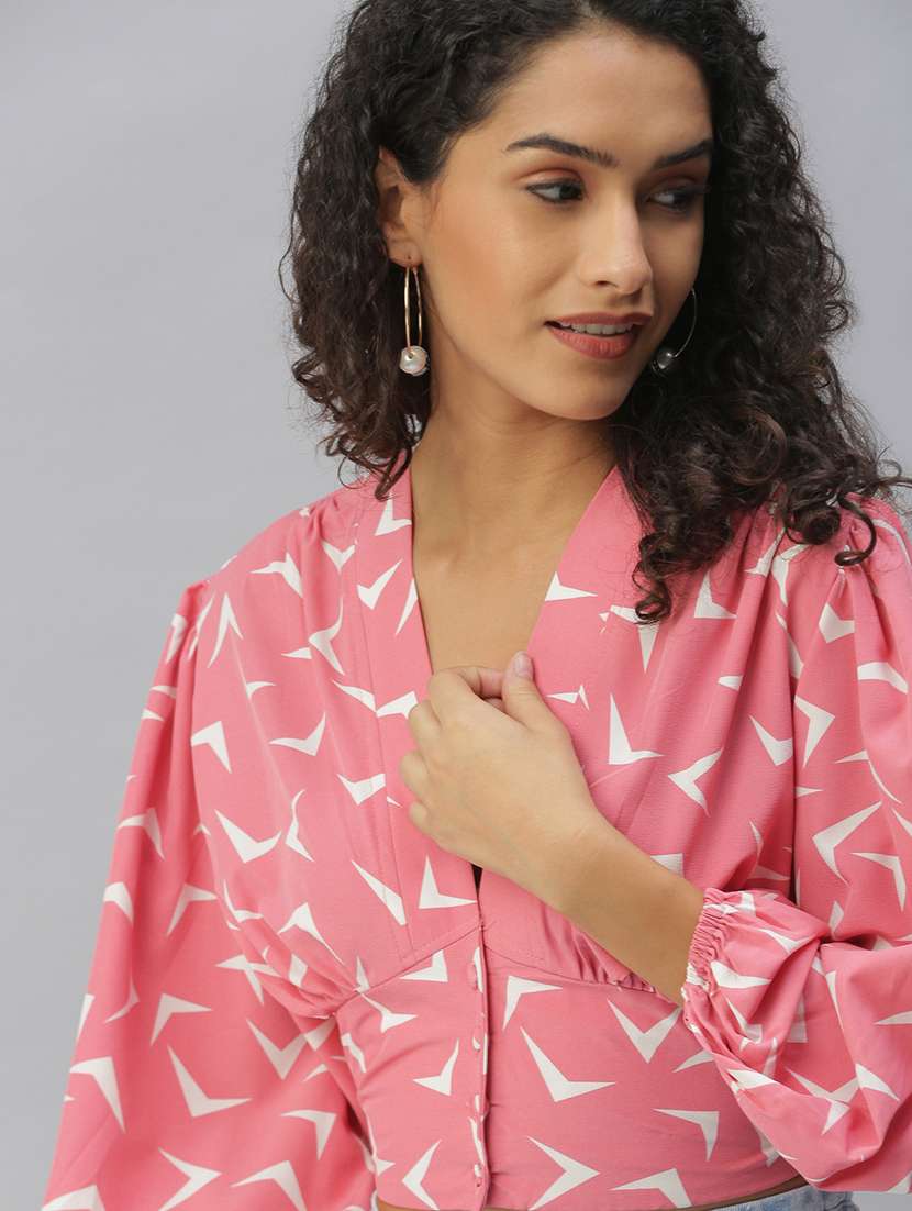 women's blouson v neck top - 18392394 -  Standard Image - 4