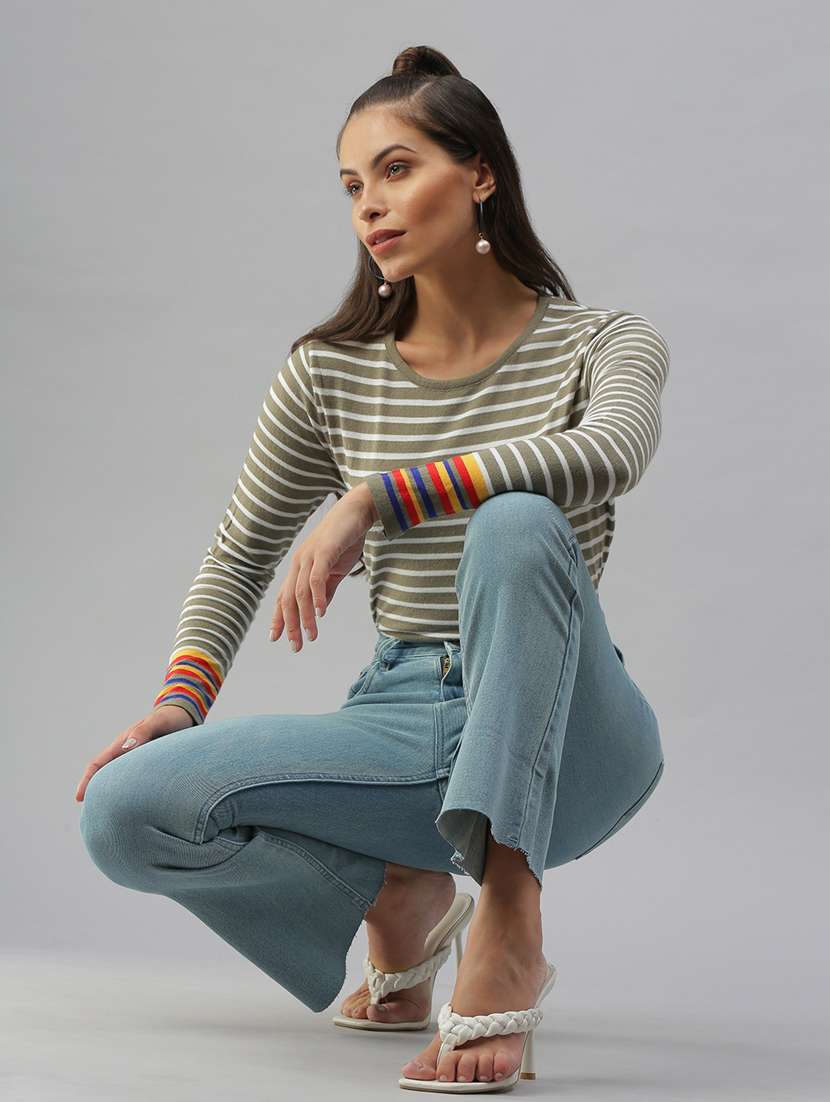 long sleeved striped regular top - 18392630 -  Standard Image - 4