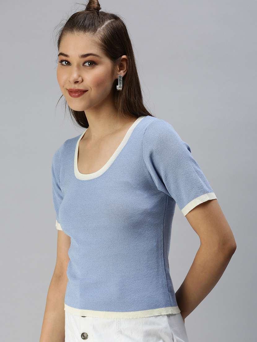 women's crop scoop neck top - 18392641 -  Standard Image - 1