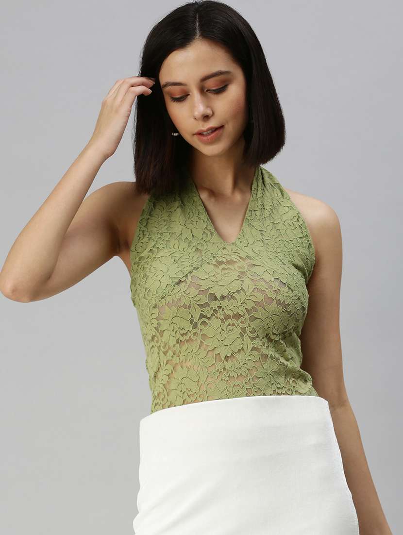 women's open back & tie halter neck top - 18392664 -  Standard Image - 1