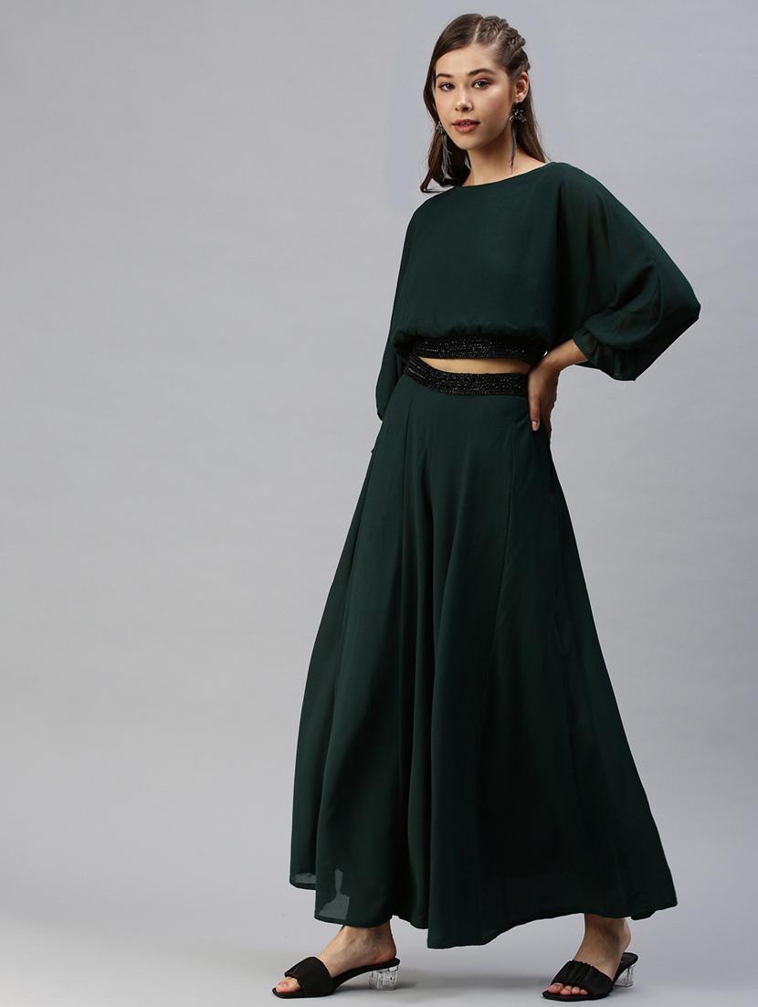 embellished top with palazzo set - 18392696 - Standard Image - 1