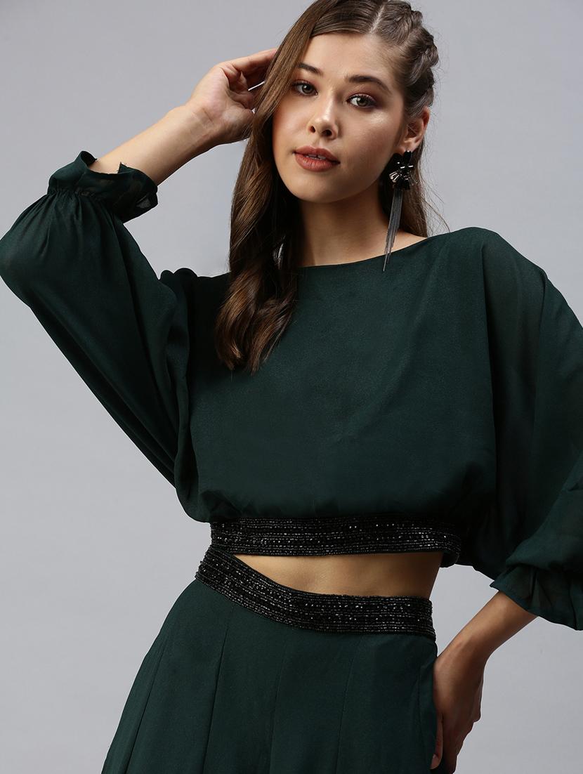 embellished top with palazzo set - 18392696 - Standard Image - 4