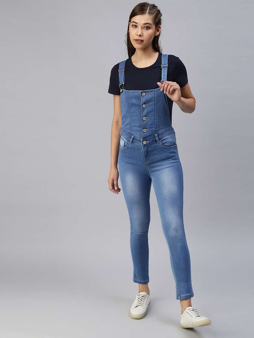 blue cotton dungaree jumpsuit - 18392917 -  Standard Image - 1