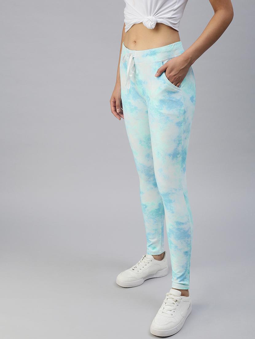 blue printed track pant - 18392937 - Standard Image - 1