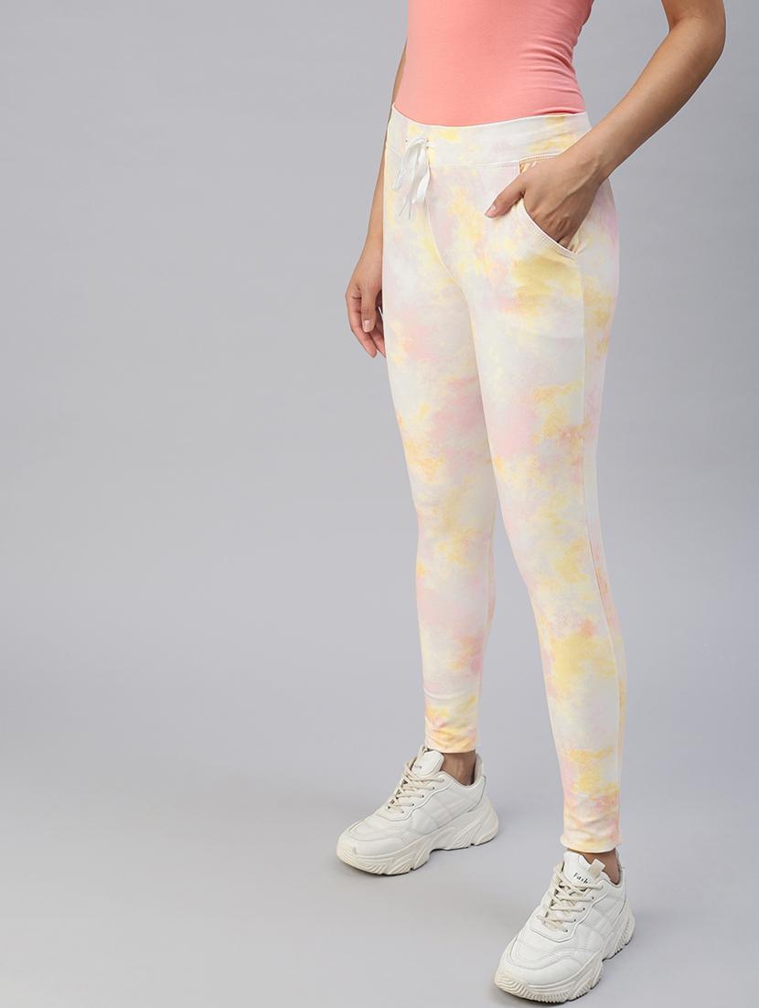 yellow printed track pant - 18392938 - Standard Image - 1
