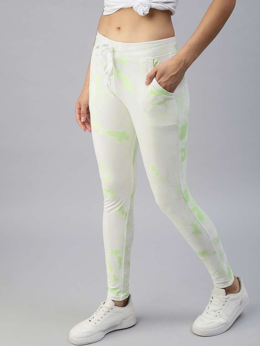white printed track pant - 18392939 -  Standard Image - 1