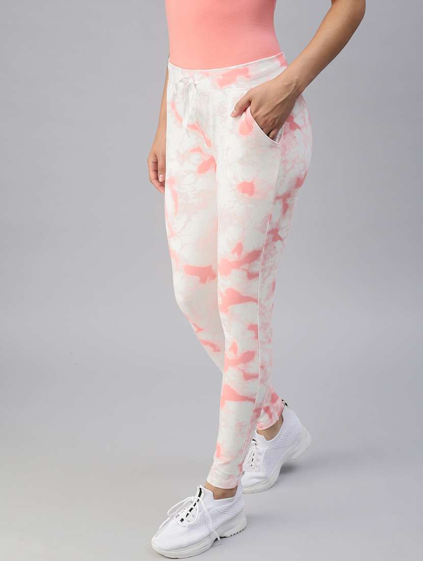 white printed track pant - 18392940 -  Standard Image - 1