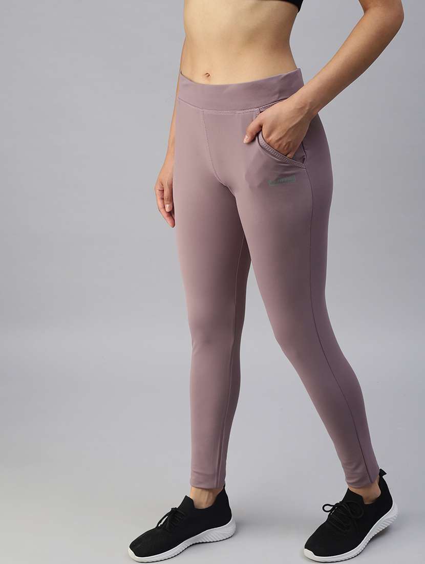 mid rise solid track pant - 18392943 -  Standard Image - 1