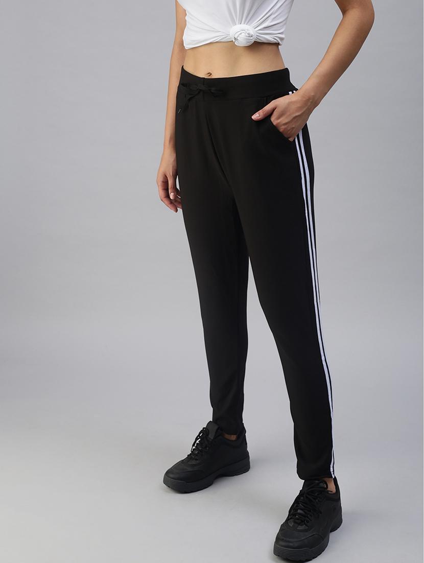 mid rise solid track pant - 18392946 - Standard Image - 1