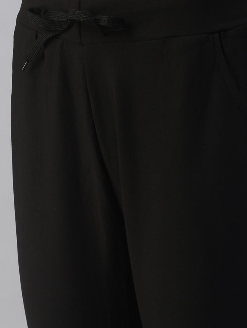 mid rise solid track pant - 18392946 - Standard Image - 4