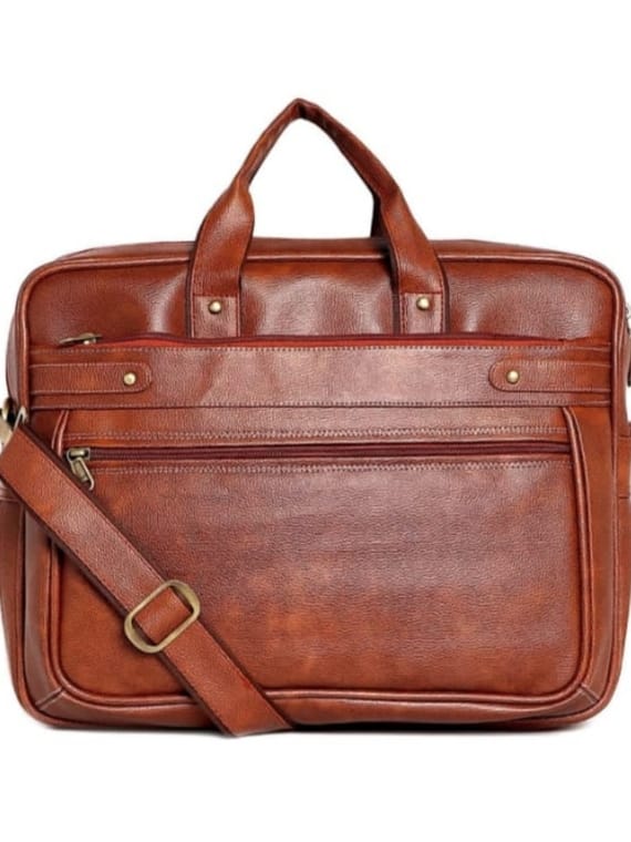 leather good quality laptop bag - 18392957 - Standard Image - 1