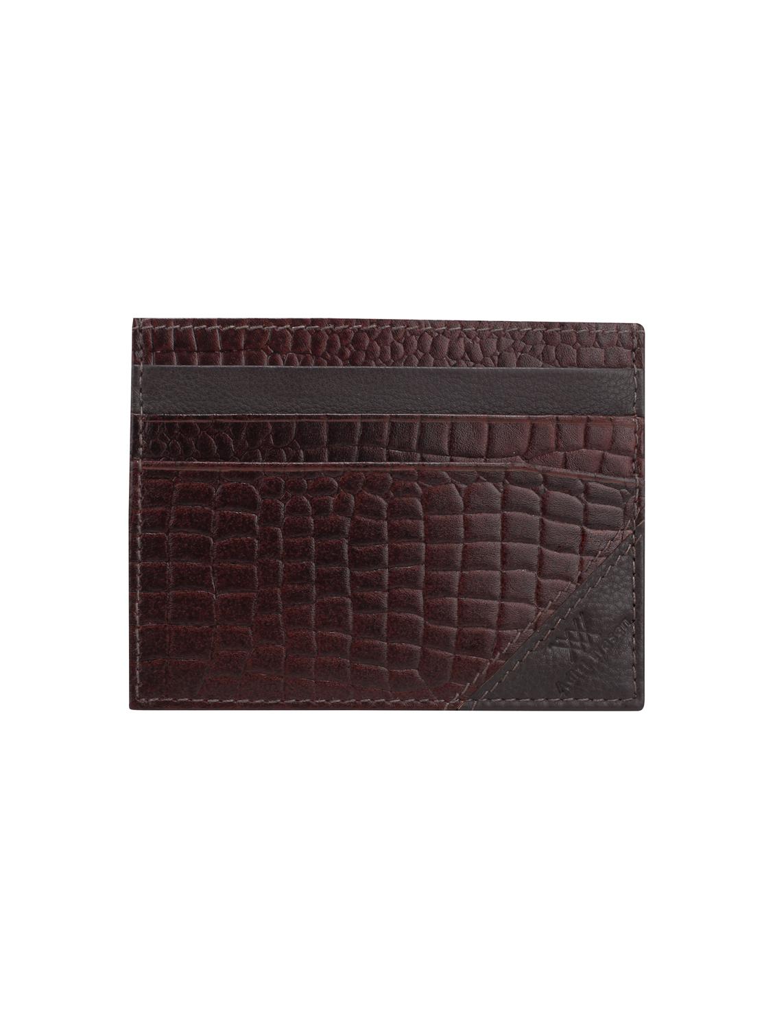 brown textured card holder