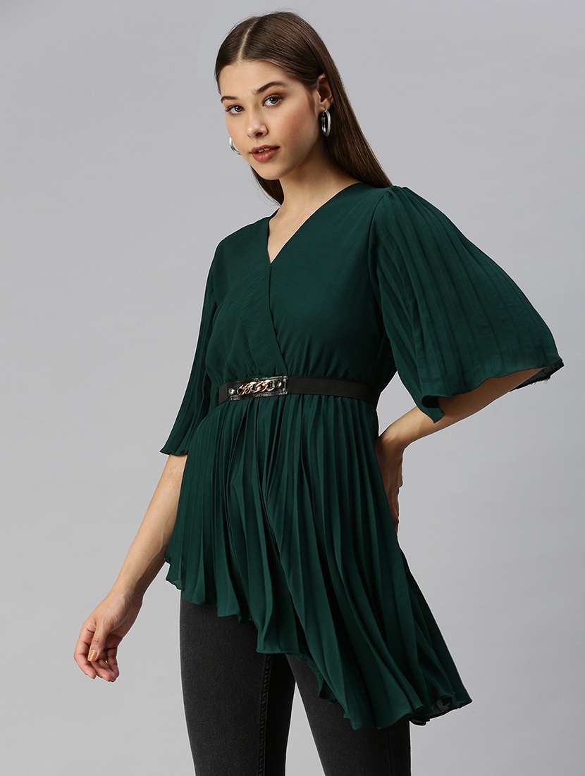 women's asymmetric v neck top - 18393018 -  Standard Image - 1