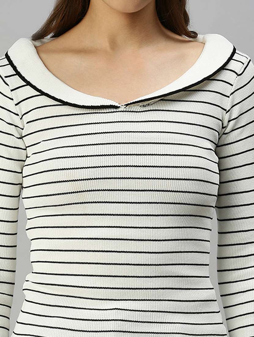 peter pan neck striped top  - 18393045 -  Standard Image - 4
