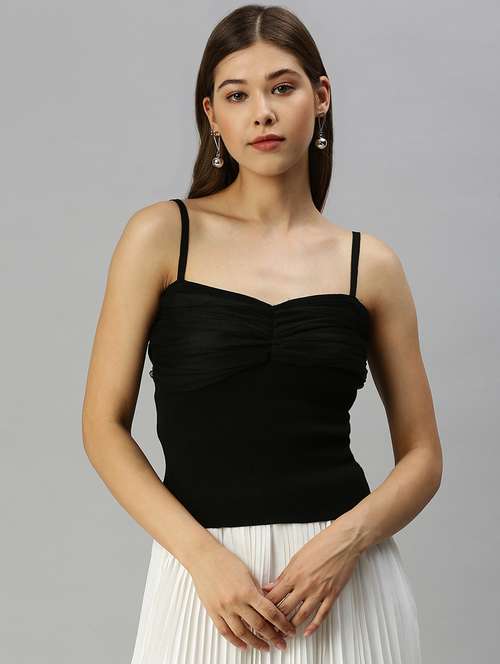 square neck solid regular top - 18393048 -  Standard Image - 0