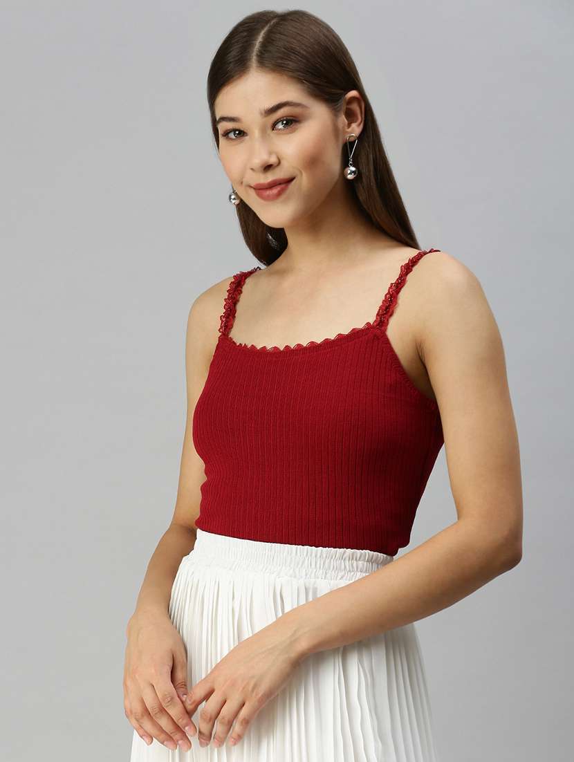 cami neck solid crop top  - 18393052 -  Standard Image - 1