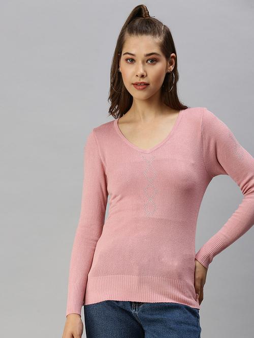 women's straight v neck top - 18393058 - Standard Image - 0