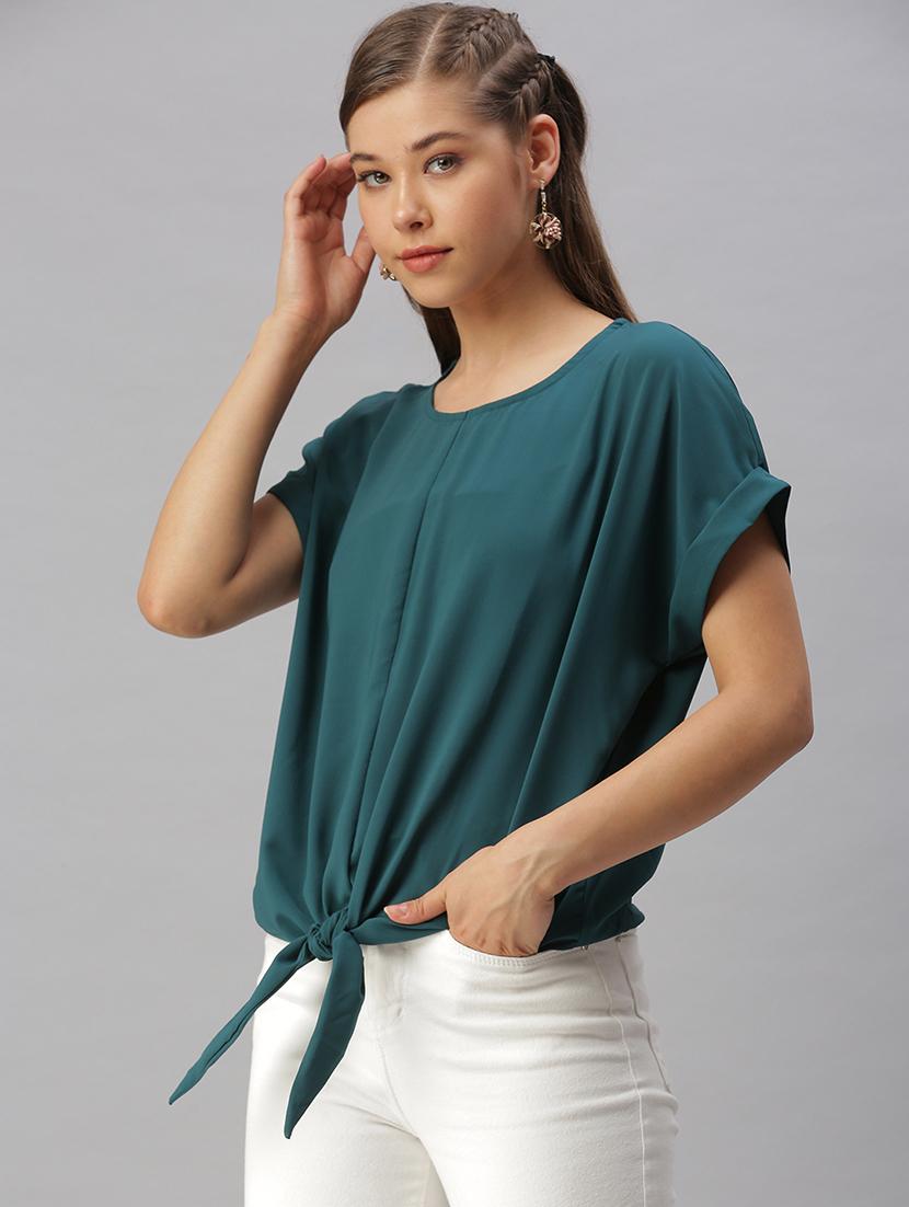 women's straight round neck top - 18393074 -  Standard Image - 1