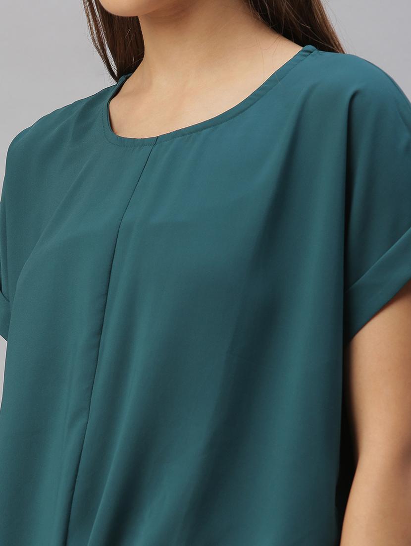 women's straight round neck top - 18393074 - Standard Image - 4