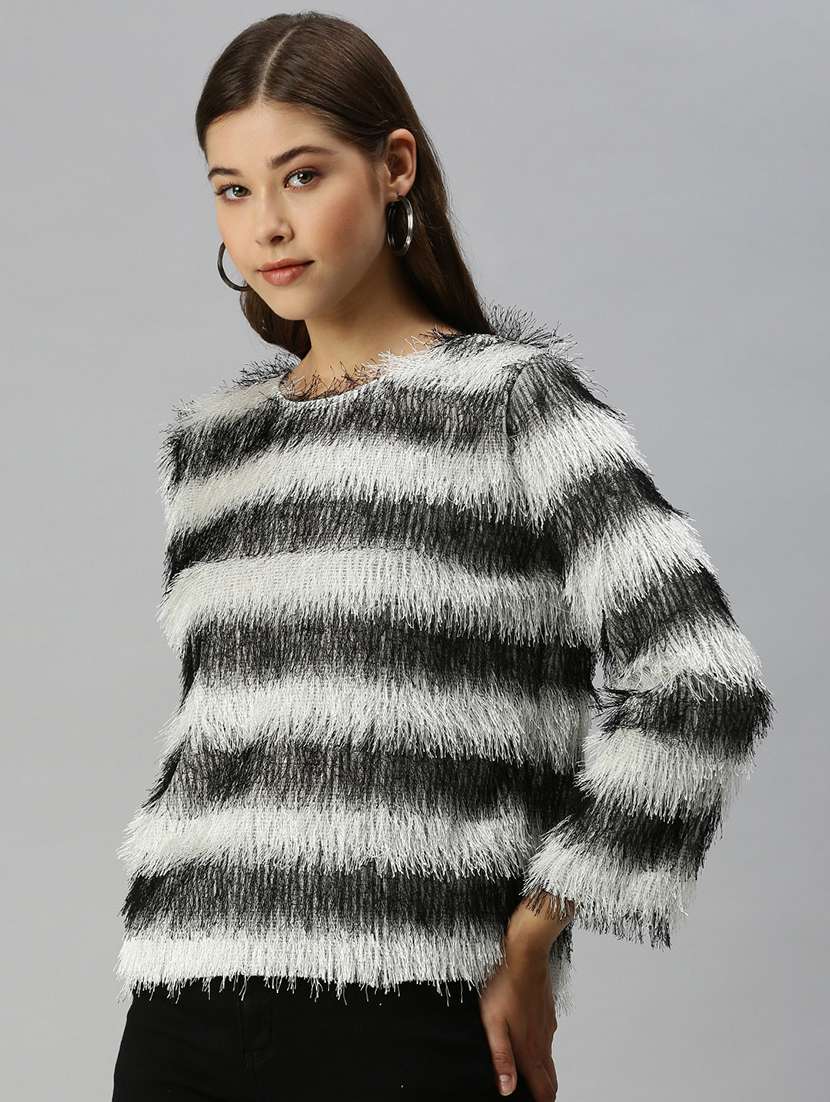 long sleeved striped regular top - 18393088 -  Standard Image - 1