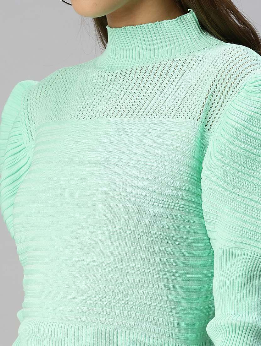 puff sleeved solid regular top - 18393090 -  Standard Image - 4