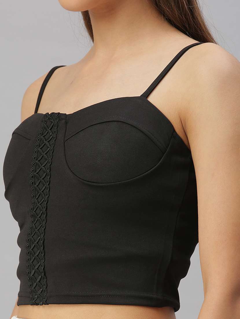 women's crop shoulder strap top - 18393093 -  Standard Image - 4