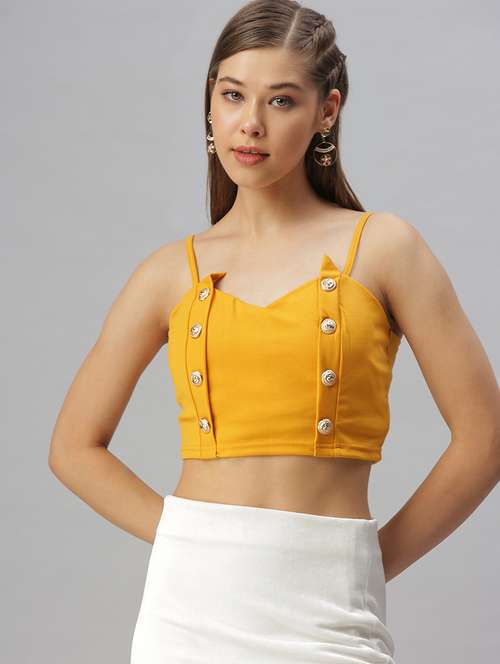 women's crop shoulder strap top - 18393094 -  Standard Image - 0