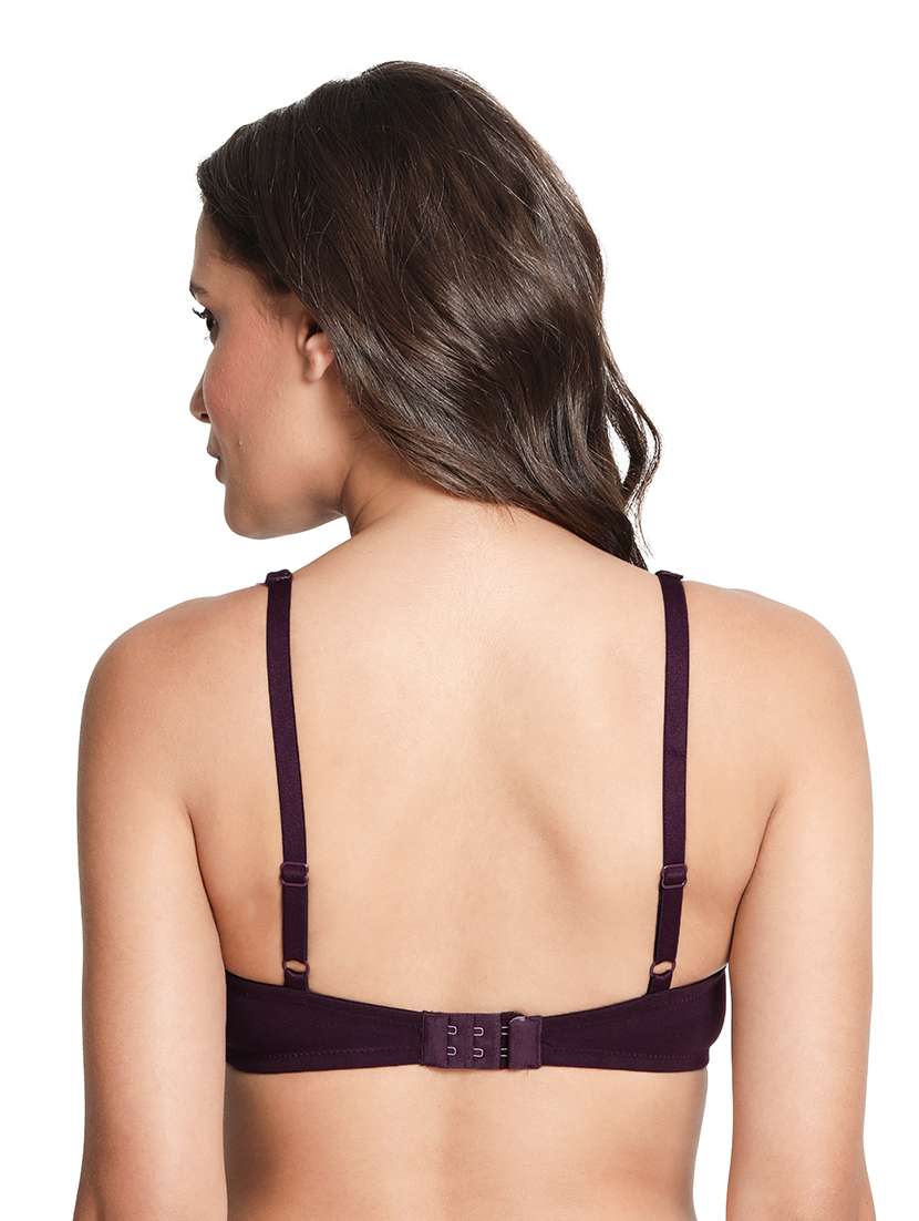 purple solid plunge bra - 18393137 - Standard Image - 1