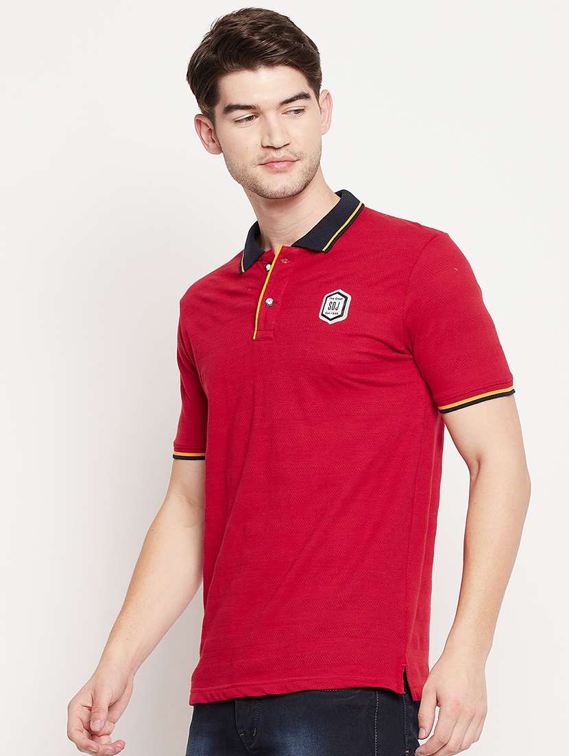 red solid polo t-shirt - 18393193 -  Standard Image - 1