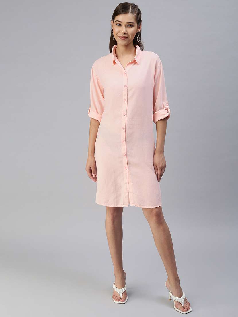 women's shirt solid dress