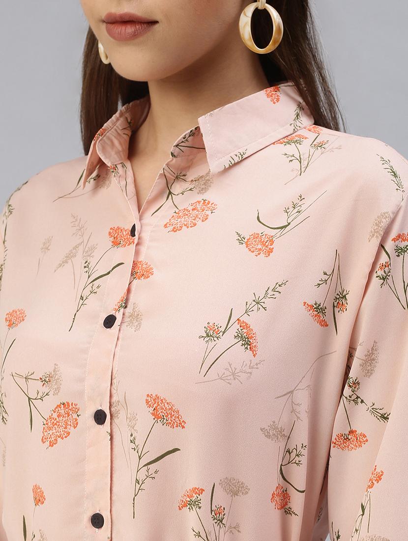 tie front floral shirt dress - 18393315 - Standard Image - 4