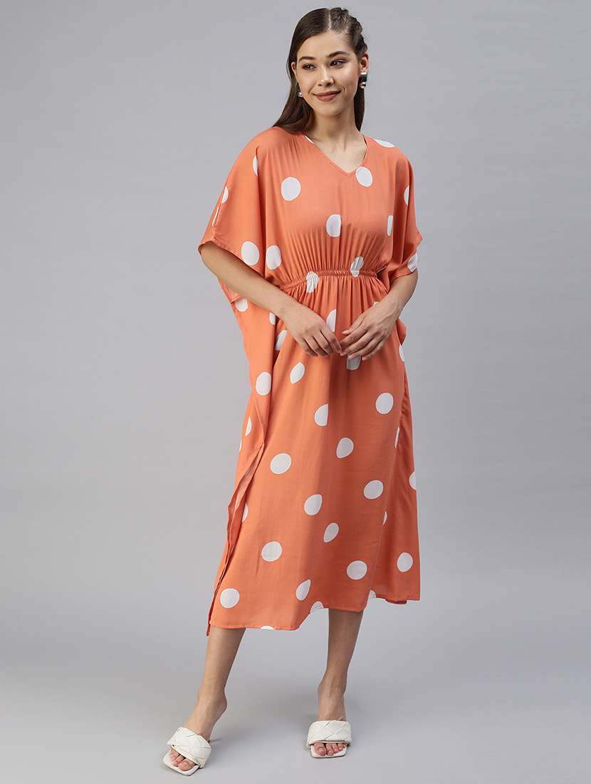 polka dot blouson kaftan