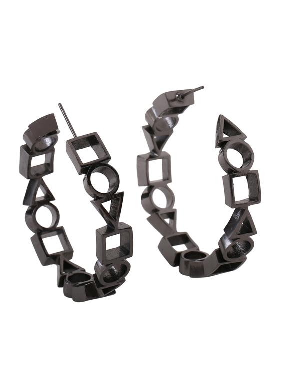 black brass hoop earring - 18393380 -  Zoom Image - 0