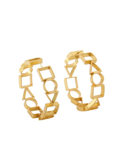 gold brass hoop earring - 18393383 - Standard Image - 0