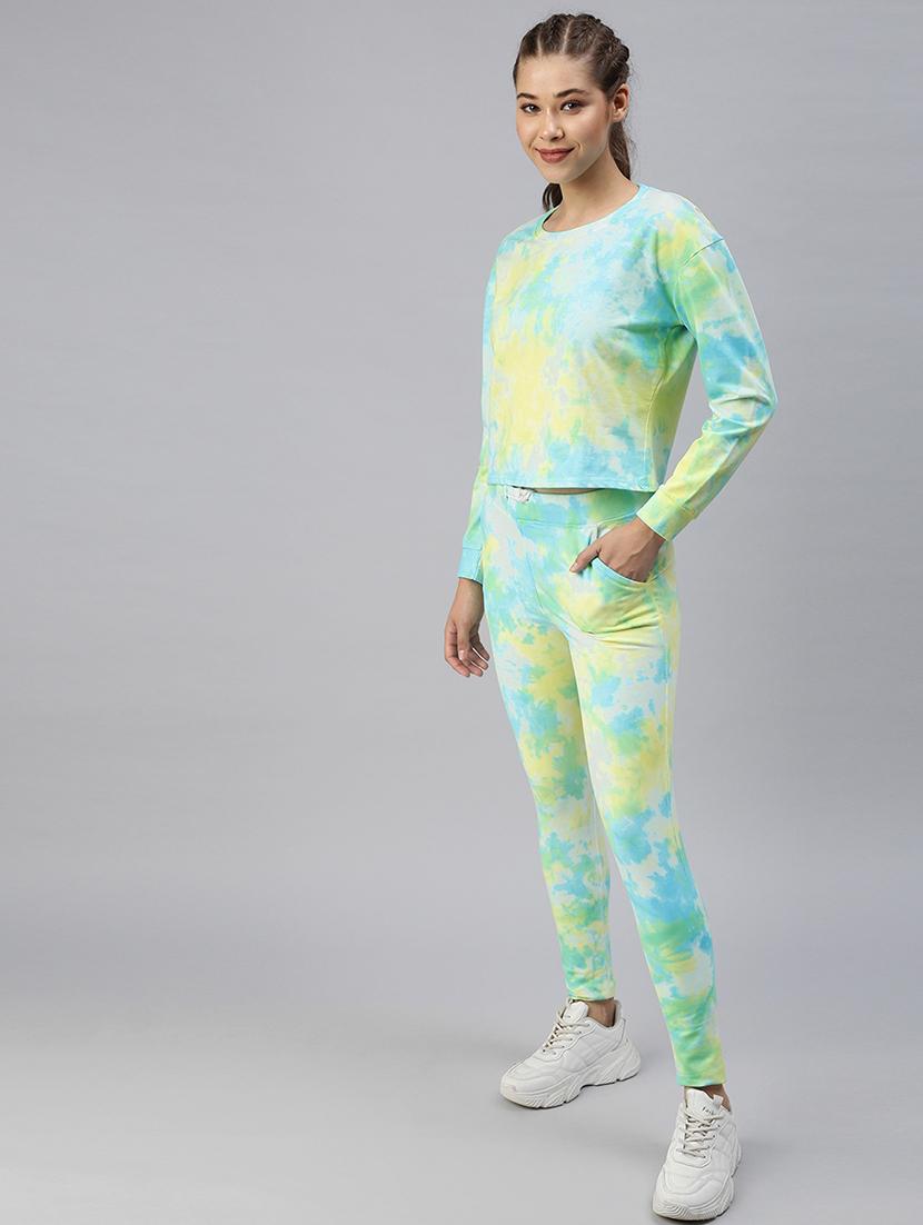 long sleeved tie & dye top and trouser set - 18393464 - Standard Image - 1
