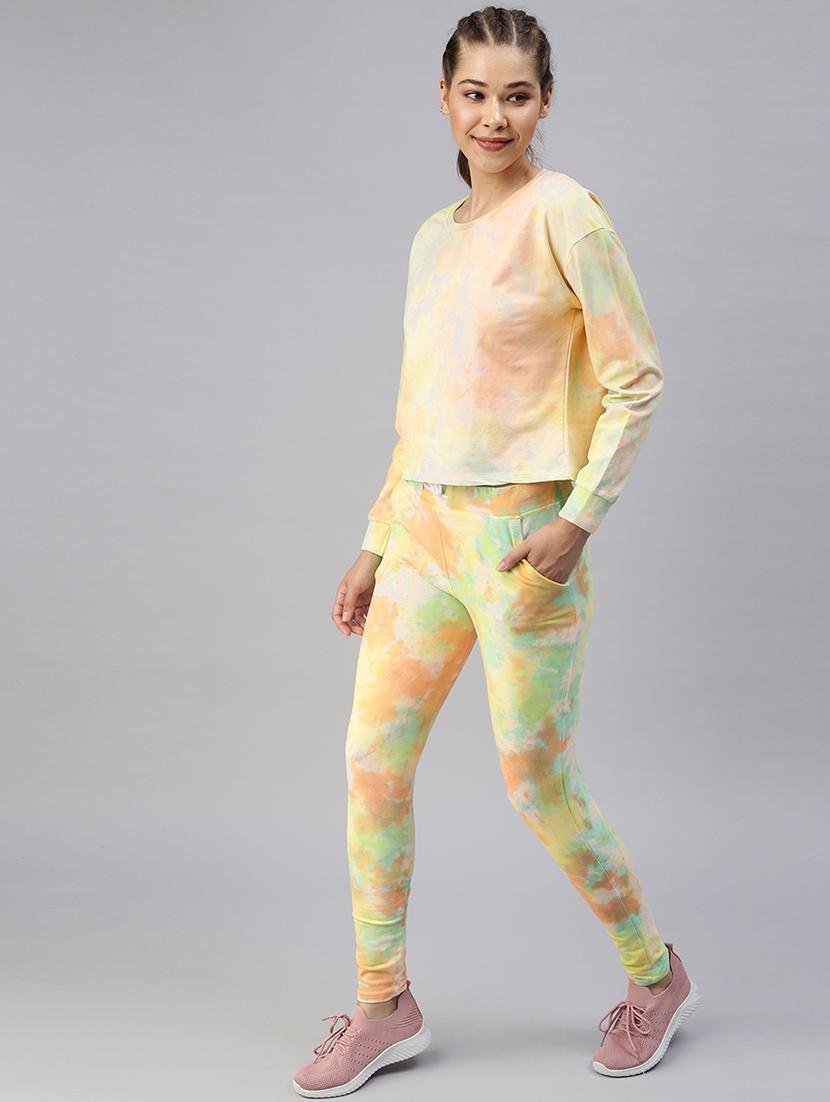 long sleeved tie & dye top and trouser set - 18393465 - Standard Image - 1