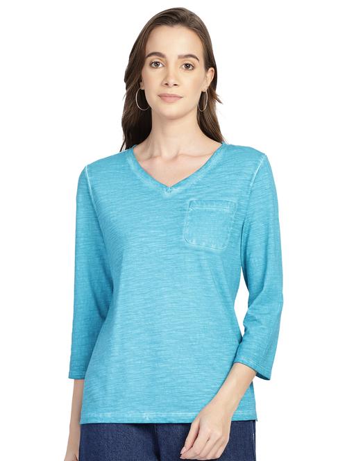 women's straight v neck top - 18393480 - Standard Image - 0