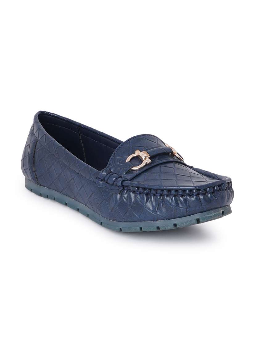 blue synthetic slip on loafers - 18393515 -  Standard Image - 1