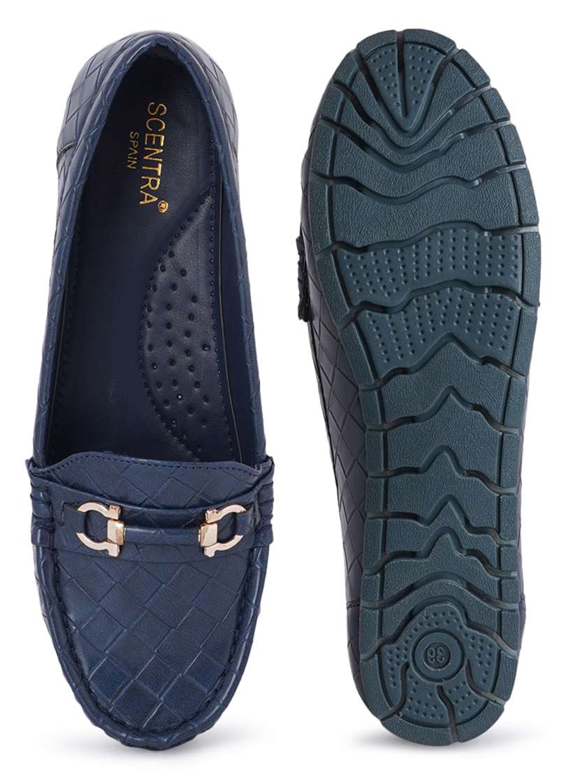 blue synthetic slip on loafers - 18393515 -  Standard Image - 4