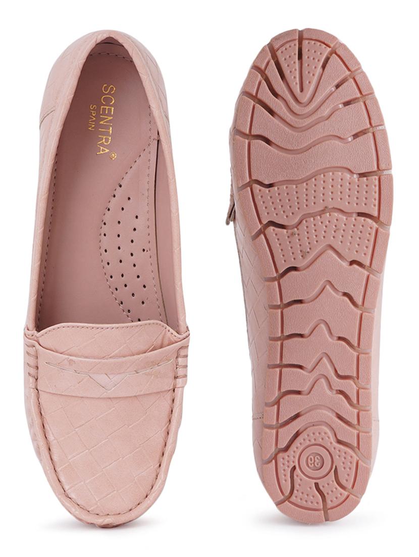 pink synthetic slip on loafers - 18393523 - Standard Image - 4