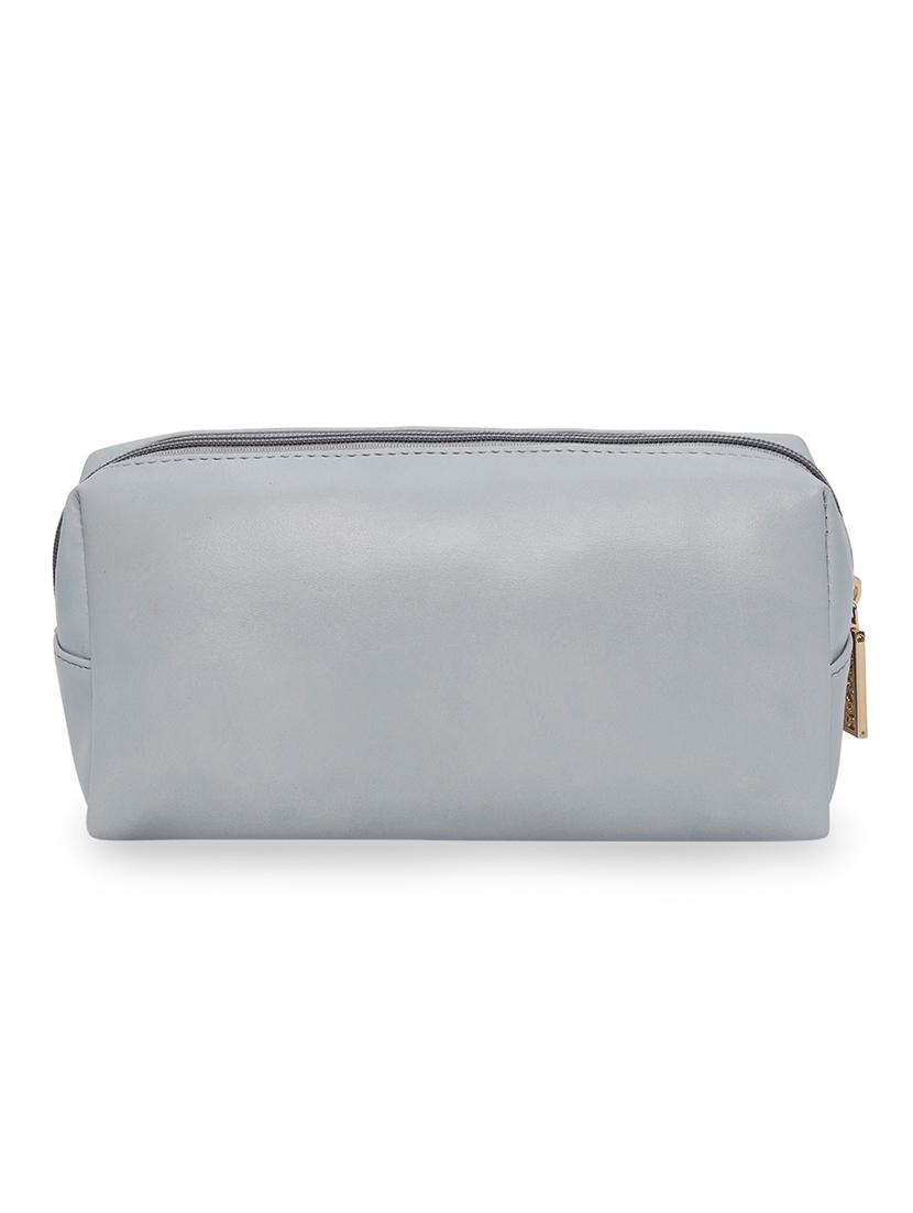 grey solid regular pouch - 18393658 - Standard Image - 1