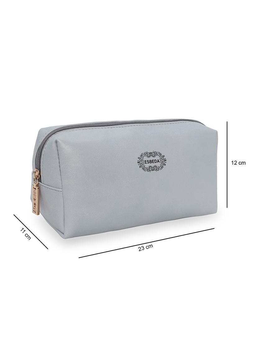 grey solid regular pouch - 18393658 - Standard Image - 4