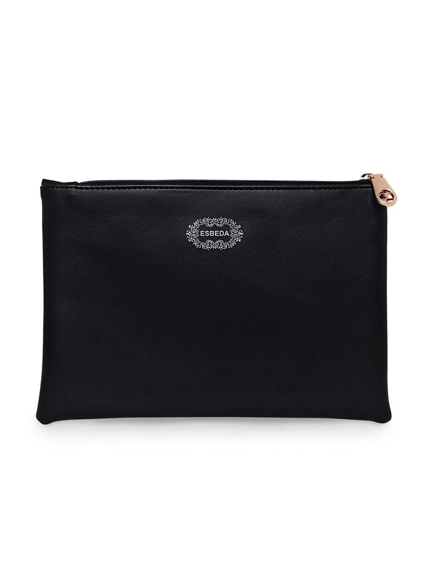 black printed regular pouch - 18393666 - Standard Image - 1