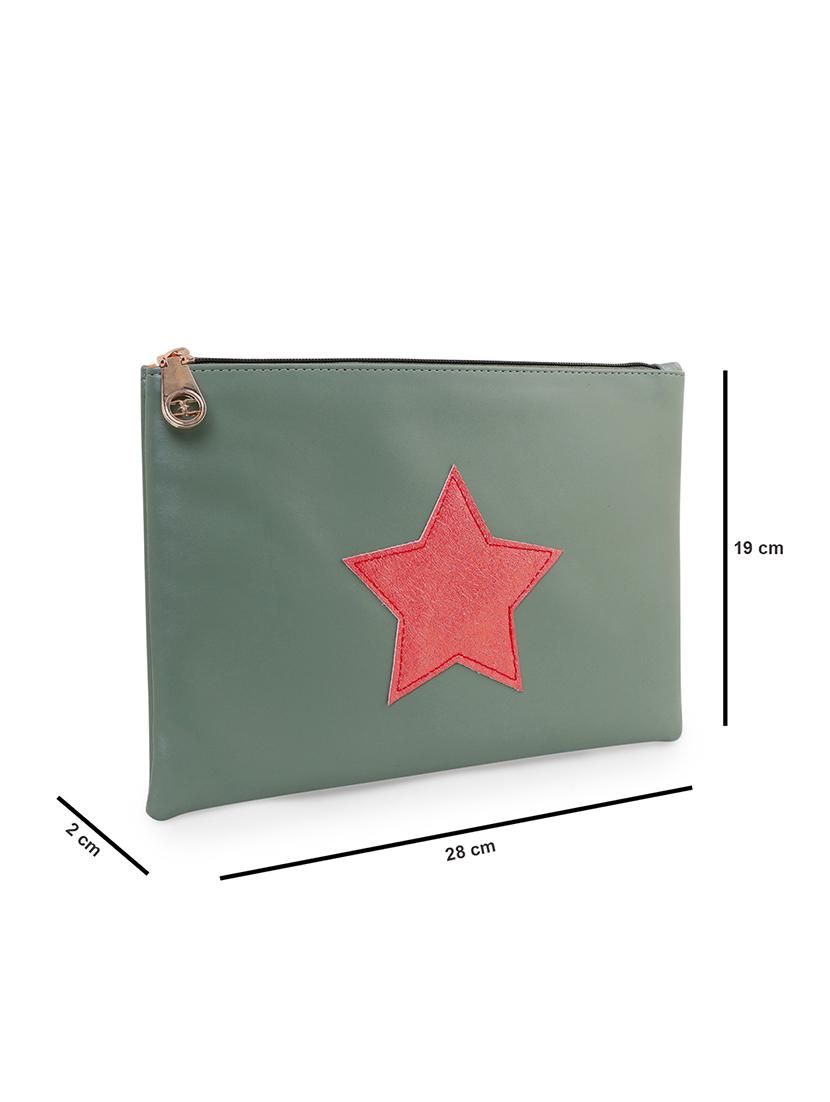 olive printed regular pouch - 18393670 - Standard Image - 4