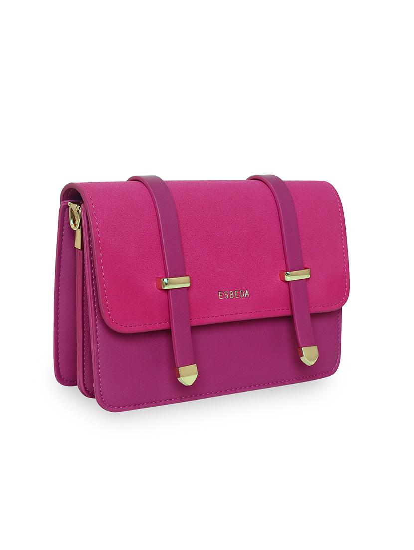 pink solid regular sling bag - 18393685 - Standard Image - 4