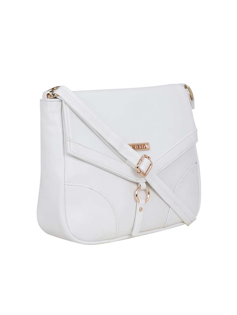 white leatherette (pu) sling bag - 18393696 -  Standard Image - 4