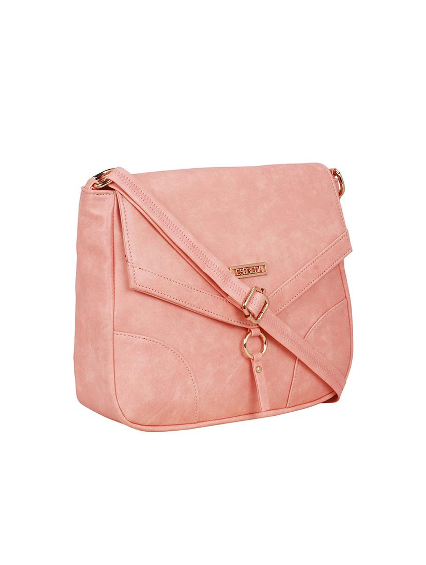 pink solid regular sling bag - 18393698 - Standard Image - 4