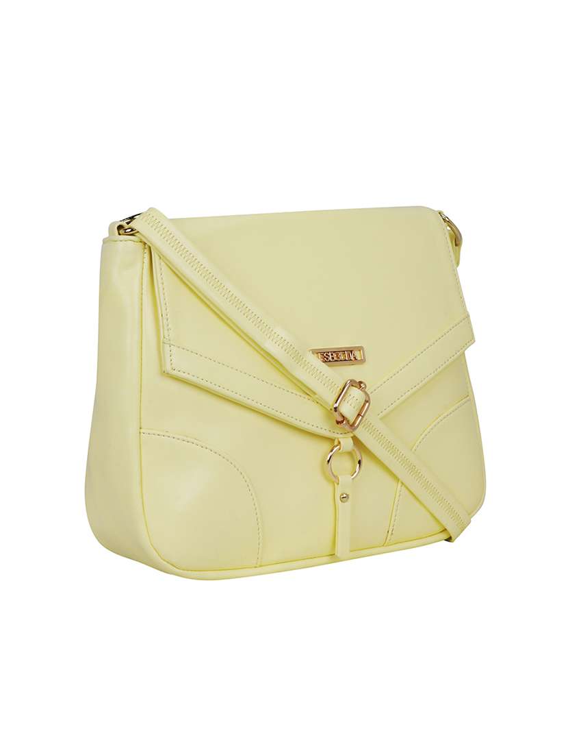 yellow leatherette (pu) sling bag - 18393702 - Standard Image - 4