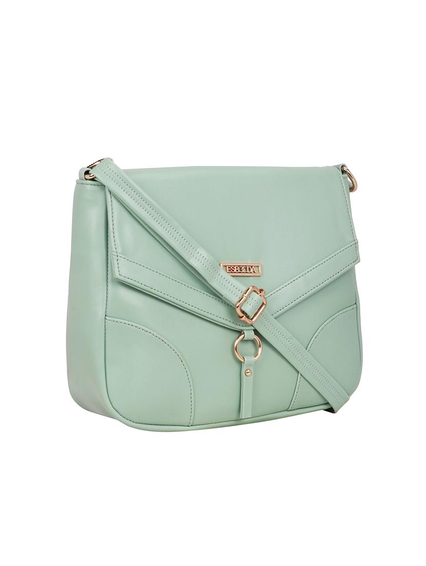 green solid regular sling bag - 18393705 - Standard Image - 4