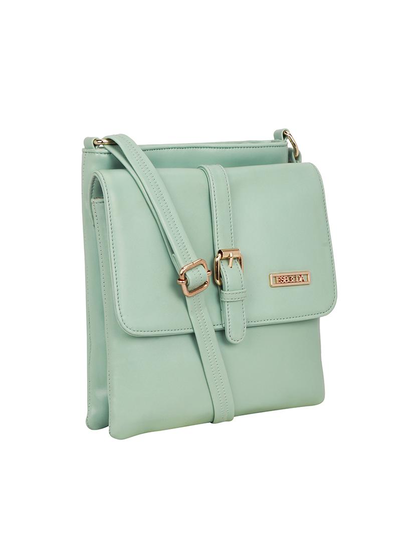 green solid regular sling bag - 18393706 - Standard Image - 4